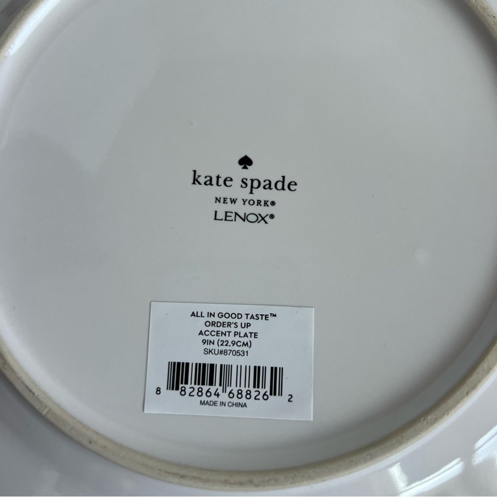 KATE SPADE Lenox All In Good Taste Order’s Up Accent Plate 9” New - Picture 7 of 7